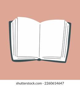 Ilustración del libro abierto. Abre un libro con las páginas revoloteando. Ilustración del vector