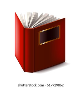 Opened book isolated on white photo-realistic vector illustration