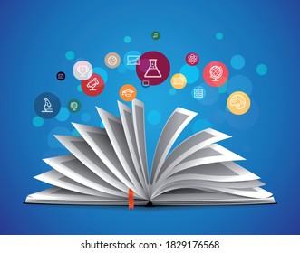 Opened book as knowledge concept 