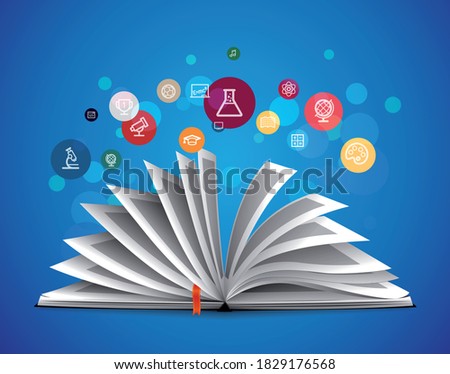 Opened book as knowledge concept 