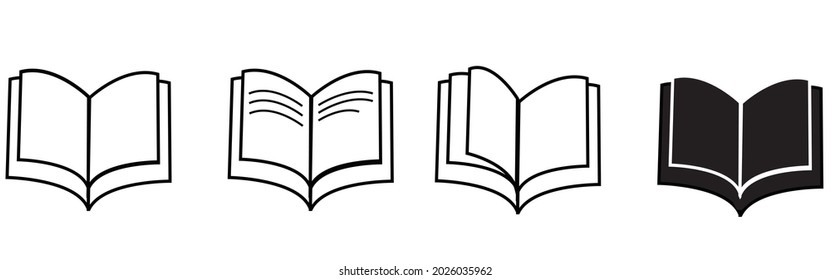 Opened book line icon. Literature symbol isolated on white background.