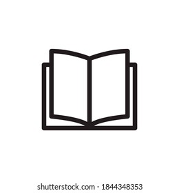 Opened book, listed. Simple line icon illustration on a white background. IT and business and web related icon.