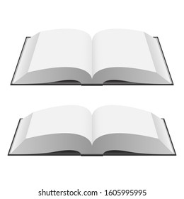 Opened book mockup vector design illustration isolated on white background