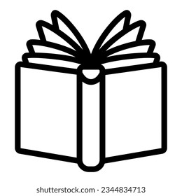 Opened book, pages, book cover line icon, education concept, textbook vector sign on white background, outline style icon mobile concept web design. Vector graphics.