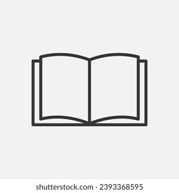 Opened book with pages icon. Knowledge, education concept. Vector