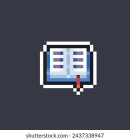 opened book in pixel art style