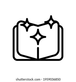 Opened book, read literature, library logo. Black icon on white background