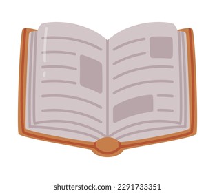 Libro abierto. Educación escolar, librería, cartografía de biblioteca ilustraciones vectoriales