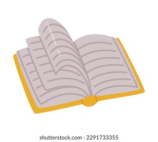 Opened book. Science, hobby, education concept cartoon vector illustration