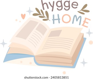 Libro Abierto Con Ilustración Del Vector De Estrella Y Corazón