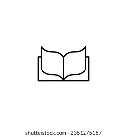 Libro abierto como símbolo de la lectura del icono de contorno minimalista para tiendas y tiendas. Perfecto para sitios web, libros, tiendas, tiendas. Actrazo editable con estilo de contorno minimalista