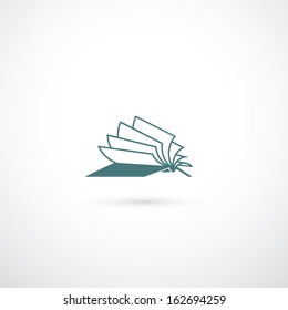 Opened book symbol - vector illustration