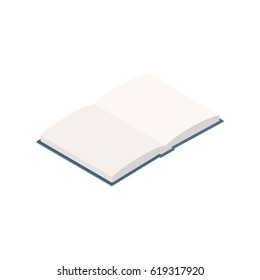 opened book template In Isometric Style Isolated On White Background. Created For Mobile, Web, Decor, Print Products, Application