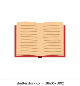 Opened book with text line design graphic 2d HD illustration