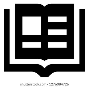 Opened Book With Text And Picture Icon