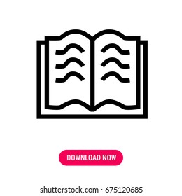 The opened book vector icon  