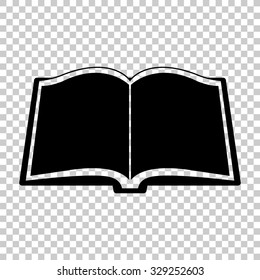 opened book vector icon - black illustration