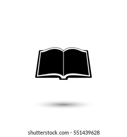 Opened book vector icon with round  shadow