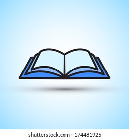 opened book vector illustration, page, symbol, object.