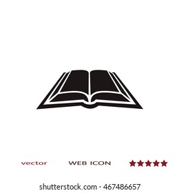 Opened book, web design element