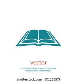Opened book, web design element