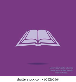 Opened book, web design element