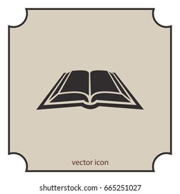 Opened book, web design element