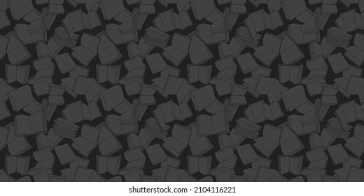 Opened books background. Seamless pattern. Vector. 