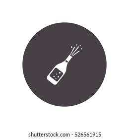 opened bottle of champagne icon vector, can be used for web and mobile design