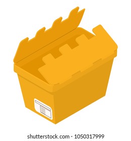 Opened box icon. Isometric illustration of opened box vector icon for web