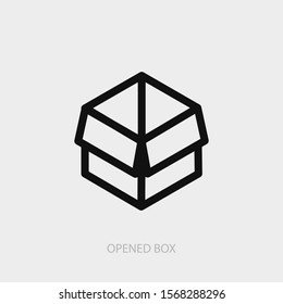 Opened box icon. New trendy opened box vector illustration symbol