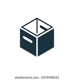 Opened box icon on white background.