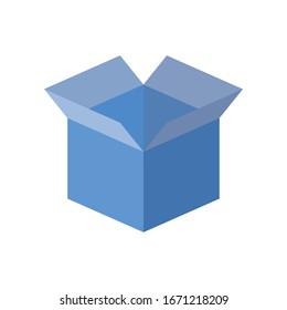 opened box icon over white background, flat style, vector illustration
