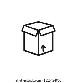 Opened box line icon. Package, relocation, container. Shipping concept. Vector illustration can be used for topics like delivery, distribution, post