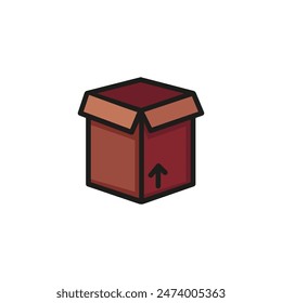 Opened box line icon. Package, relocation, container. Shipping concept. Vector illustration can be used for topics like delivery, distribution, post