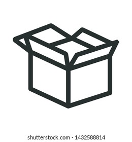 opened box - minimal line web icon. simple vector illustration. concept for infographic, website or app.