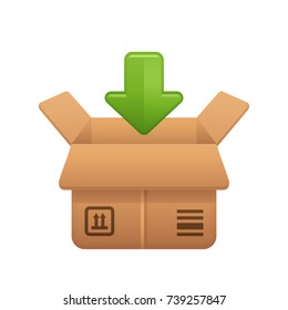 Opened Box -  of the Realistic Icons Collection . A professional, realistic, pixel aligned icon.
