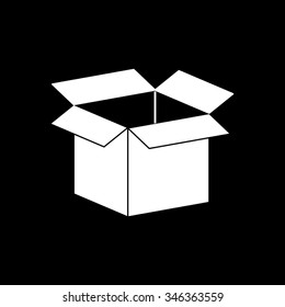 opened box vector icon isolated on black