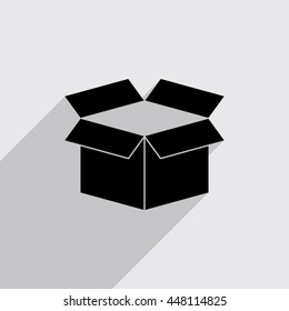 opened box vector icon with long shadow