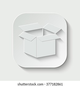 opened box vector icon - paper illustration