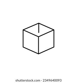 Opened Box Vector Symbol for Stores and Shops. Perfect for web sites, books, stores, shops. Editable stroke in minimalistic outline style