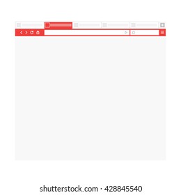 Opened browser window template. Past your content into it. vector empty browser mockup

