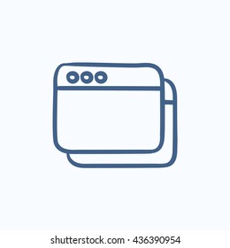 Opened browser windows vector sketch icon isolated on background. Hand drawn Opened browser windows icon. Opened browser windows sketch icon for infographic, website or app.