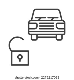 Opened Car vector Carsharing concept outline icon or symbol