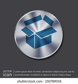 Opened cardboard box  icon