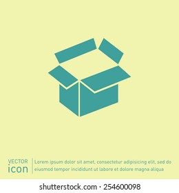 Opened cardboard box  icon