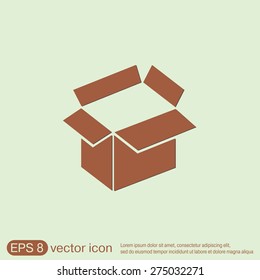 Opened cardboard box  icon