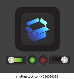 Opened cardboard box  icon