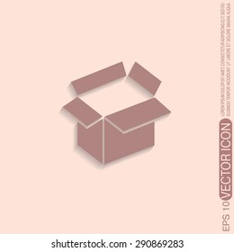 Opened cardboard box  icon