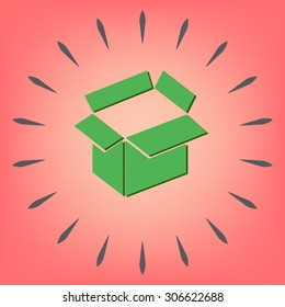 Opened cardboard box  icon